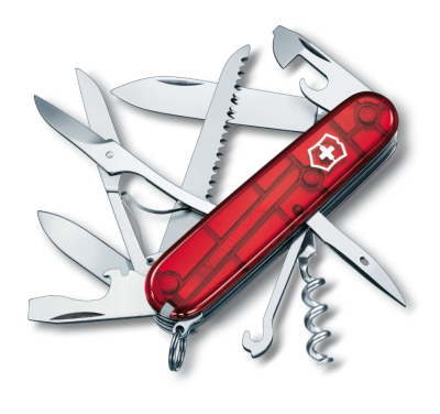 Нож Victorinox Swiss Army Huntsman прозр.красный 1.3713.T