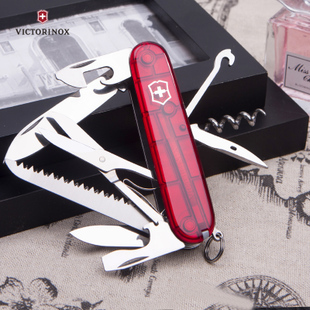 Нож Victorinox Swiss Army Huntsman прозр.красный 1.3713.T