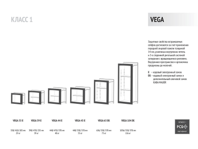 Сейф встраиваемый в стену MDTB VEGA 44 E